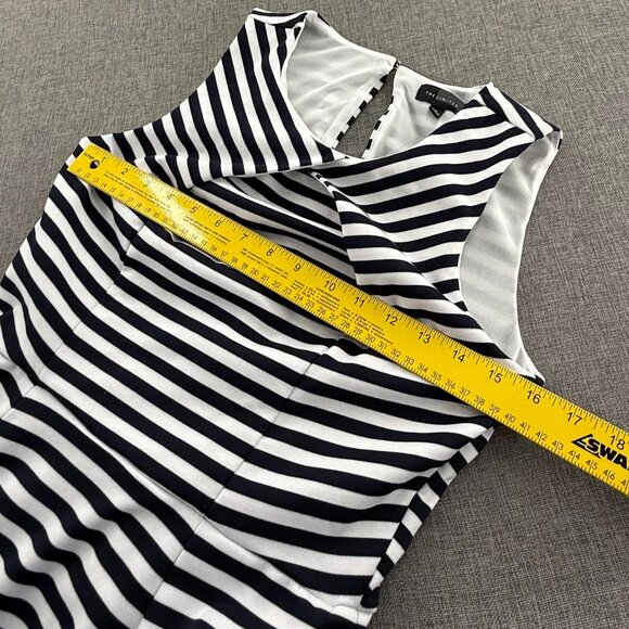 The Limited Striped Fit & Flare Dress Navy White Medium Cocktail, Casual, Event - Picture 8 of 12